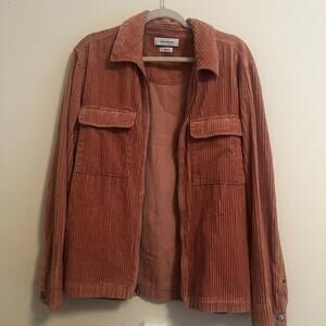 Urban Outfitters Salmon Pink Oversized corduroy jacket Zip Up